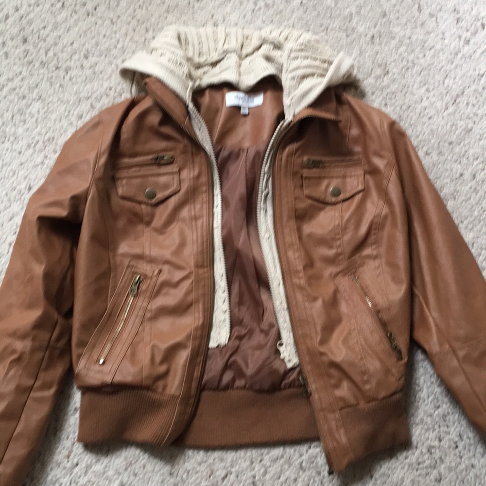 Brown leather jacket